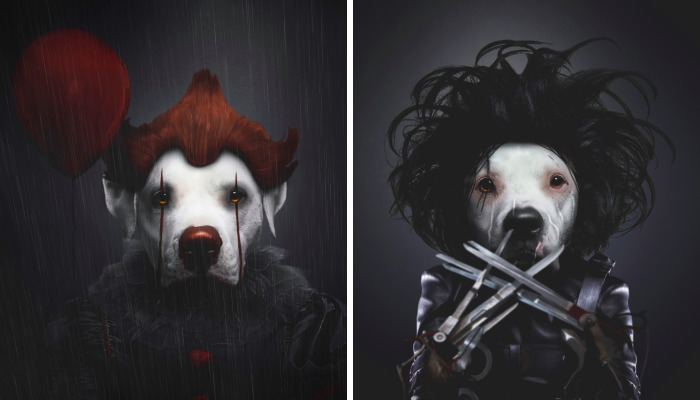 I Photoshopped My 3 Dogs In An Epic Halloween Series (12 Pics)
