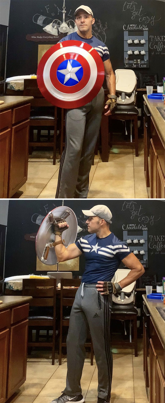 My Friend Is A Huge Comic Book Fan And Made Cap’s Shield