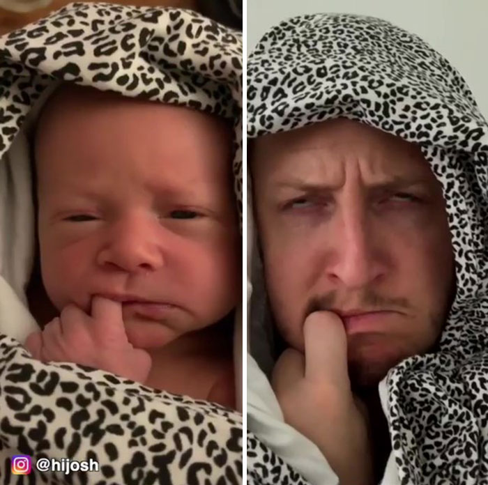 Dad Recreates Hilarious Faces His Daughter Makes When Drinking Milk Dad Recreates Hilarious Faces His Daughter Makes When Drinking Milk