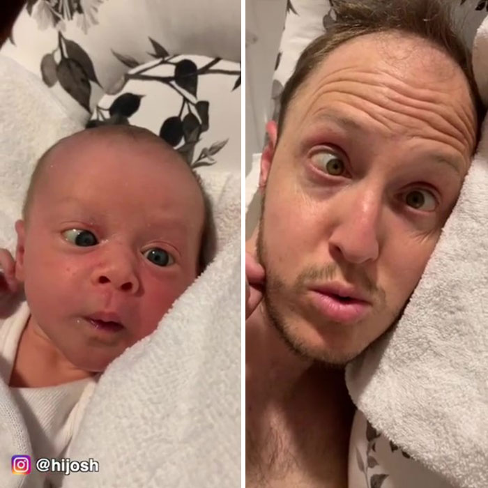 Dad Recreates Hilarious Faces His Daughter Makes When Drinking Milk Dad Recreates Hilarious Faces His Daughter Makes When Drinking Milk