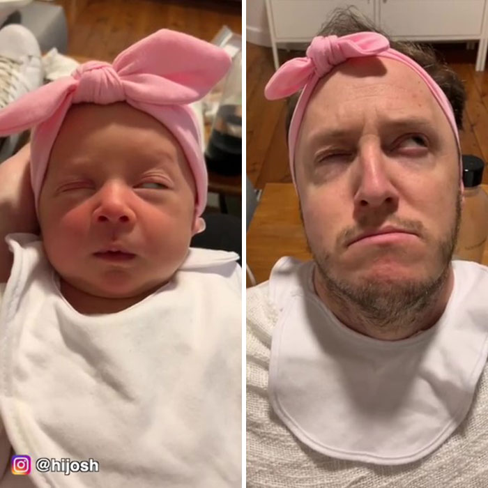 Dad Recreates Hilarious Faces His Daughter Makes When Drinking Milk Dad Recreates Hilarious Faces His Daughter Makes When Drinking Milk