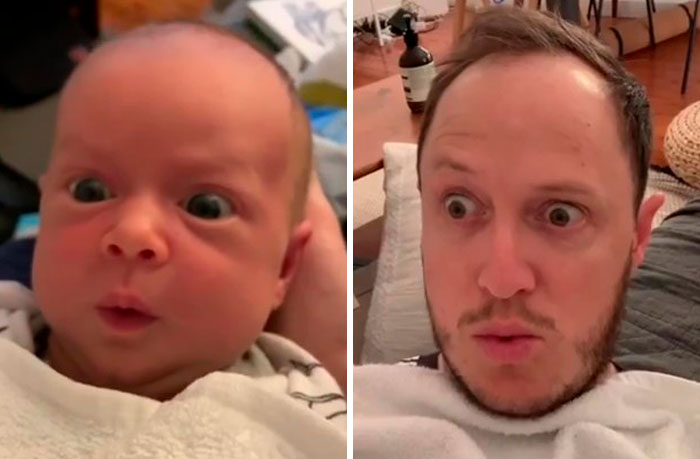 Dad Recreates Hilarious Faces His Daughter Makes When Drinking Milk