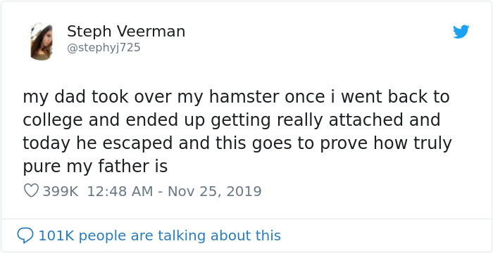 Dad Loses Daughter's Hamster, And His Freak-Out Texts Reveal How Pure His Heart Really Is