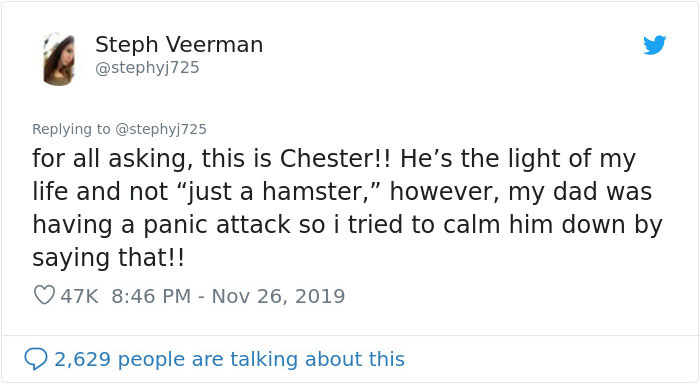 Dad Loses Daughter's Hamster, And His Freak-Out Texts Reveal How Pure His Heart Really Is