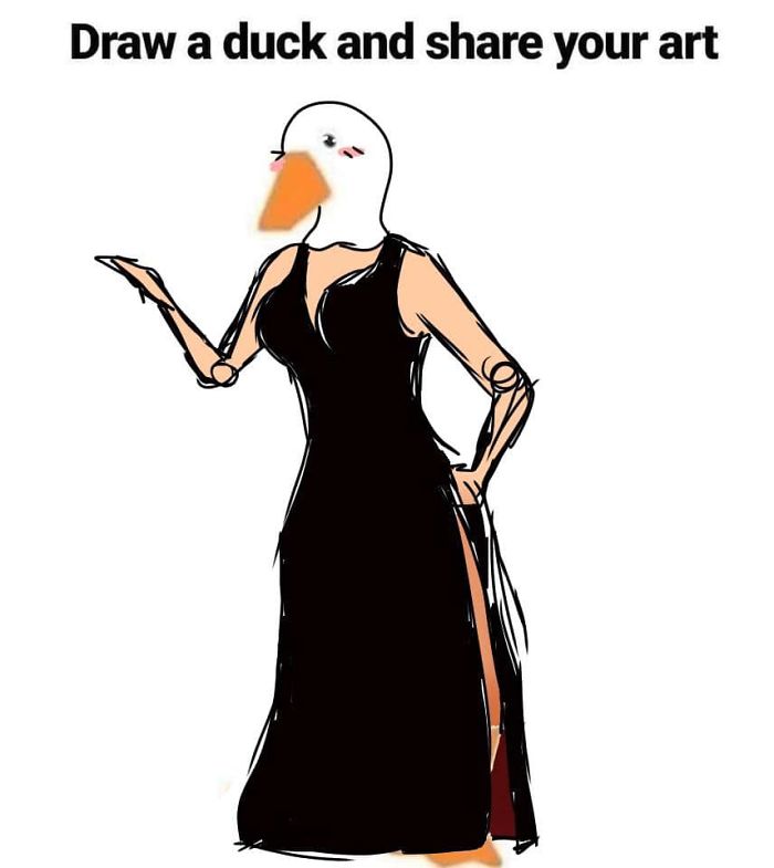 Drawing-Duck-People-Art