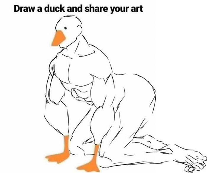 Drawing-Duck-People-Art