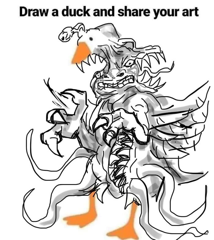 Drawing-Duck-People-Art