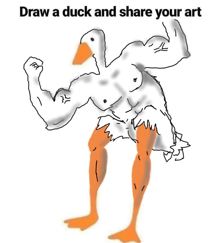 Drawing-Duck-People-Art