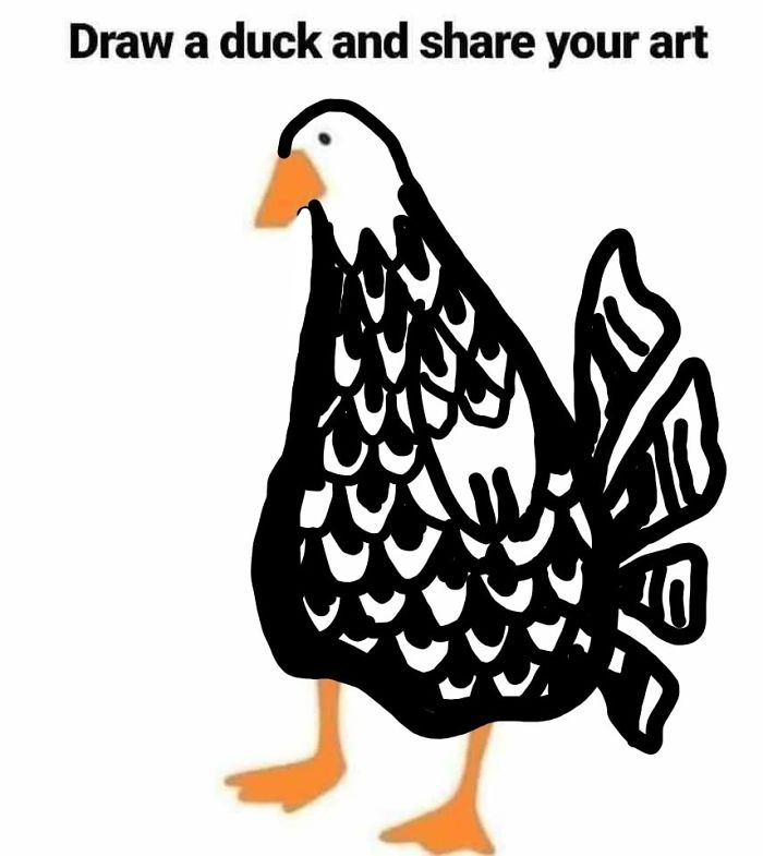 Drawing-Duck-People-Art