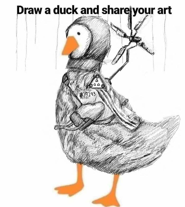 Drawing-Duck-People-Art