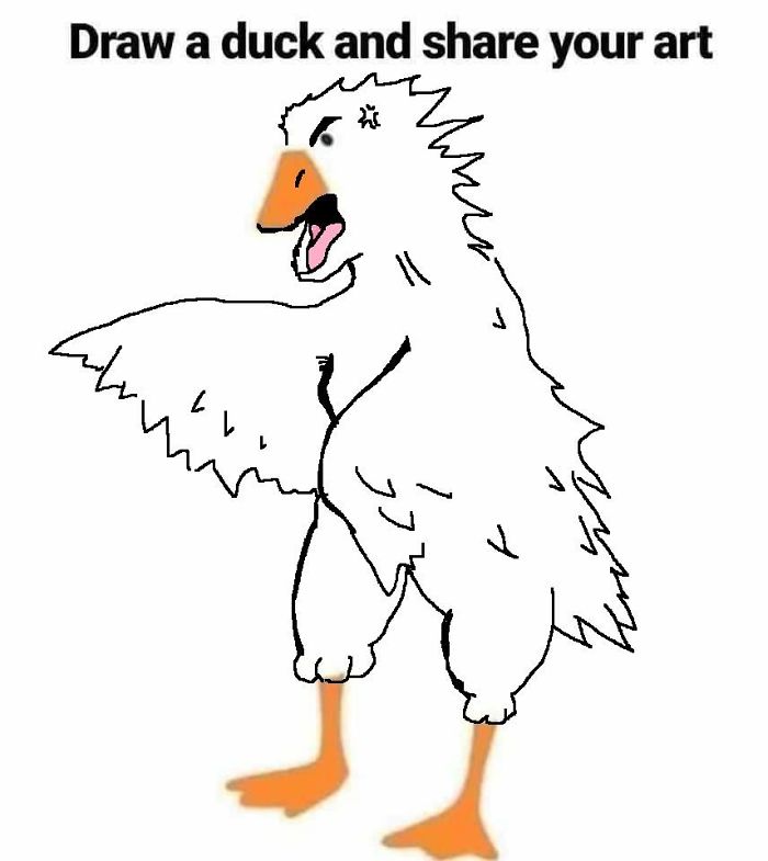 Drawing-Duck-People-Art