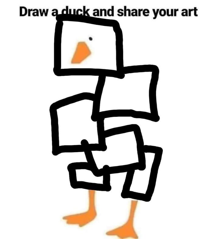 Drawing-Duck-People-Art