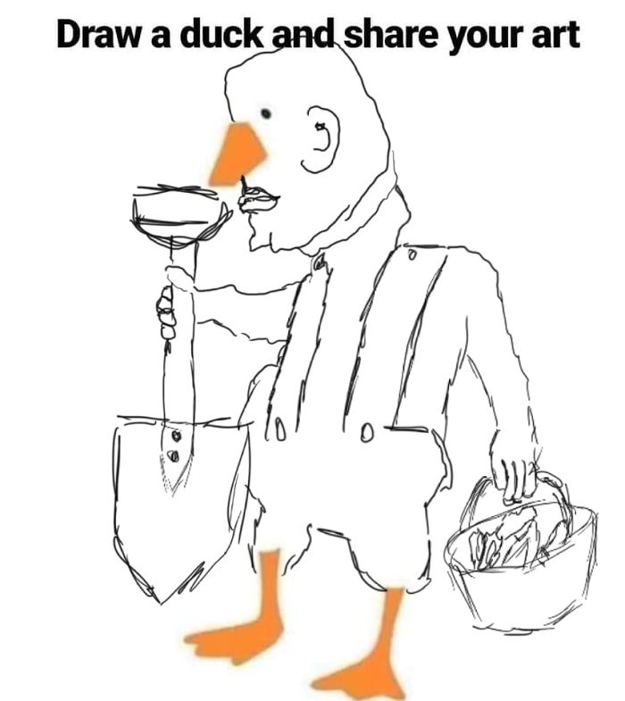 Drawing-Duck-People-Art