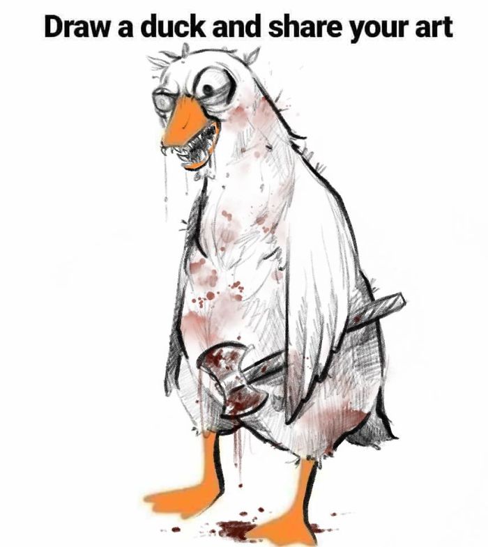 Drawing-Duck-People-Art
