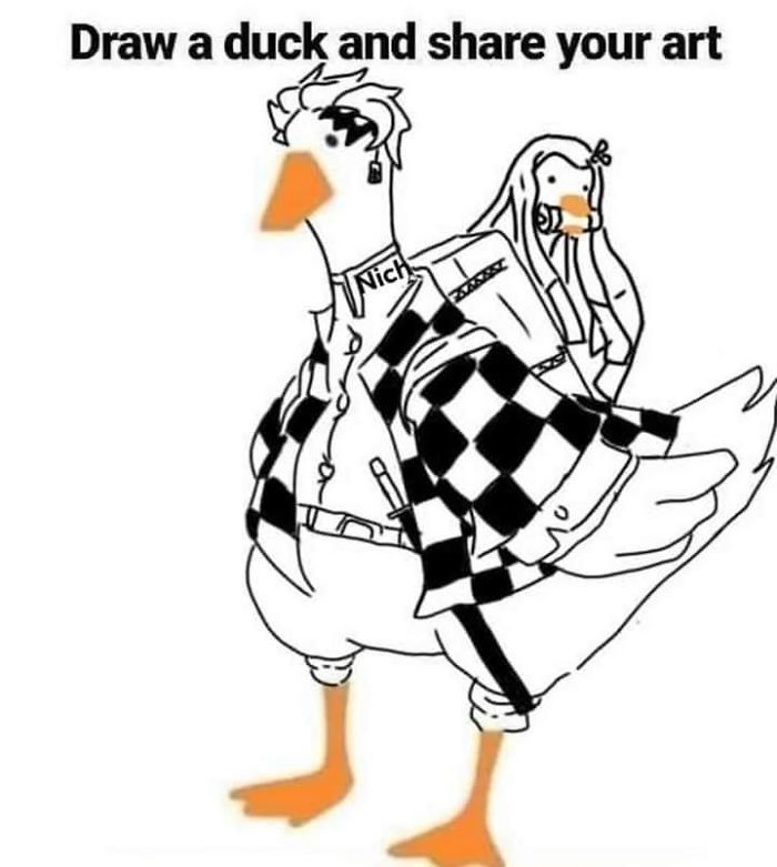 Drawing-Duck-People-Art
