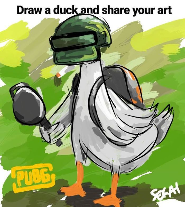 Drawing-Duck-People-Art