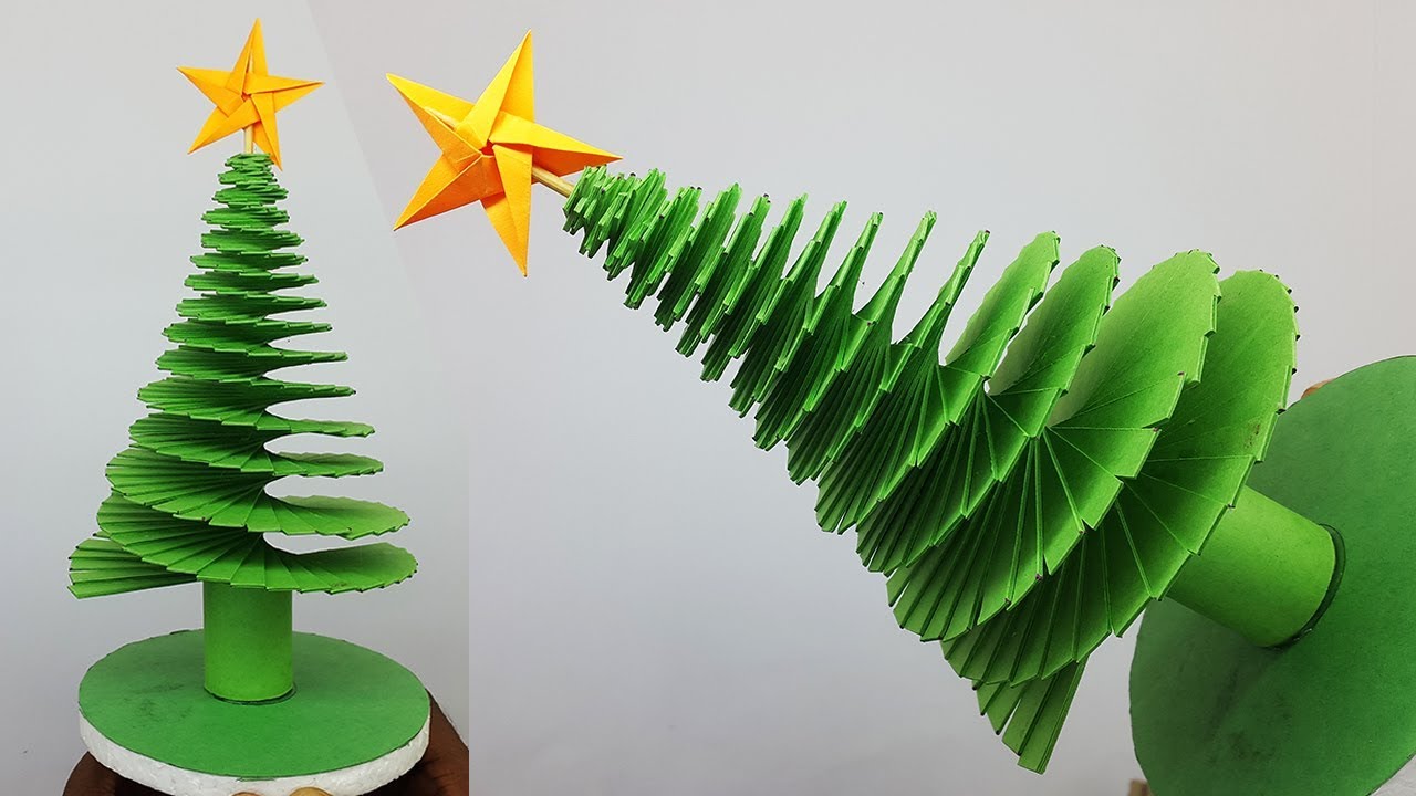 3D Paper Christmas Tree | How To Make Paper Xmas Tree | DIY Christmas Crafts