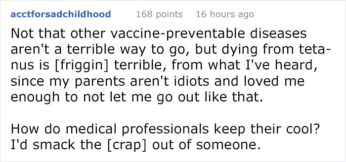 Antivax Parents Take Their Kid To The ER For An Emergency, Get Isolated From The Kid And Other Patients, Flip Off The Doctors Antivax Parents Take Their Kid To The ER For An Emergency, Get Isolated From The Kid And Other Patients, Flip Off The Doctors