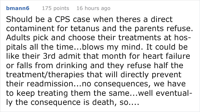 Antivax Parents Take Their Kid To The ER For An Emergency, Get Isolated From The Kid And Other Patients, Flip Off The Doctors Antivax Parents Take Their Kid To The ER For An Emergency, Get Isolated From The Kid And Other Patients, Flip Off The Doctors