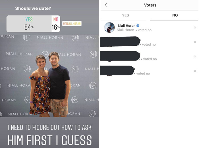 Former One Direction Member Niall Horan Votes ‘No’ On A Fan’s Poll Whether She Should Date Him