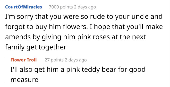 Woman Enrages Boyfriend's Sexist Uncle By Bringing Flowers To A Family Get-Together Woman Enrages Boyfriend's Sexist Uncle By Bringing Flowers To A Family Get-Together