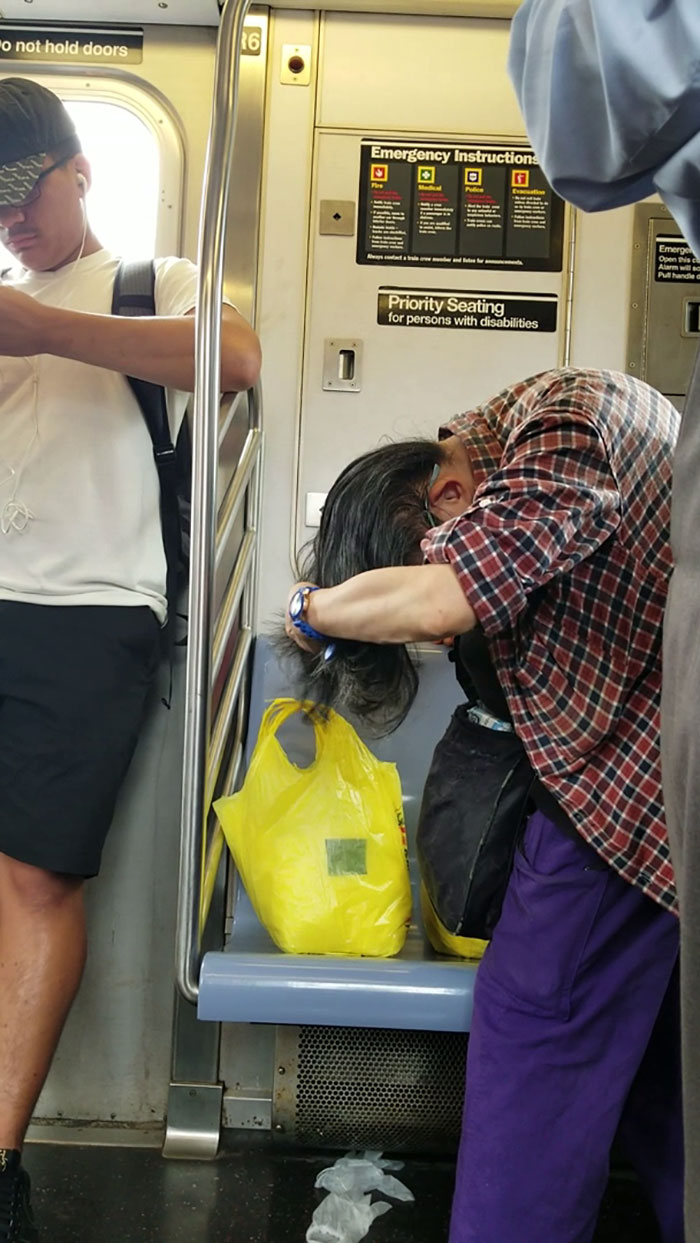 Leaving Her Hair On The Subway Floor