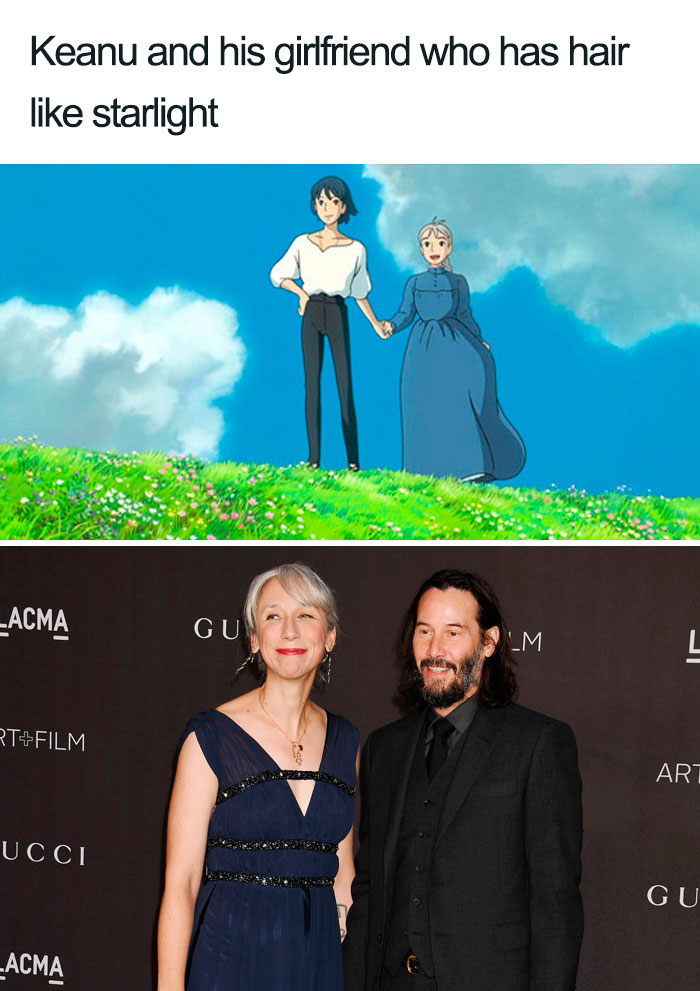 Someone Compares Keanu Reeves And His Alleged Girlfriend To Howl’s Moving Castle Characters And It’s Spot On