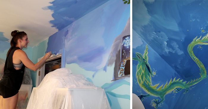10 Pics Of My Sisters’ Bedroom After I Restyled Its Walls To Look Like Scenery From The Legend Of Zelda