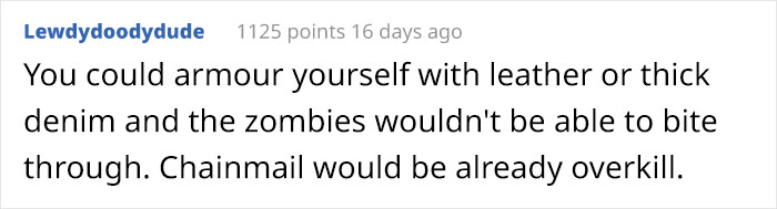 This Person Noticed That No One Wears Armor In Zombie Movies And Starts A Hilarious Discussion This Person Noticed That No One Wears Armor In Zombie Movies And Starts A Hilarious Discussion