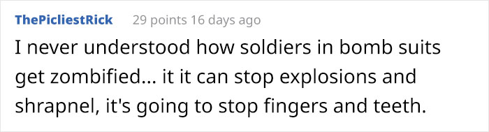 This Person Noticed That No One Wears Armor In Zombie Movies And Starts A Hilarious Discussion