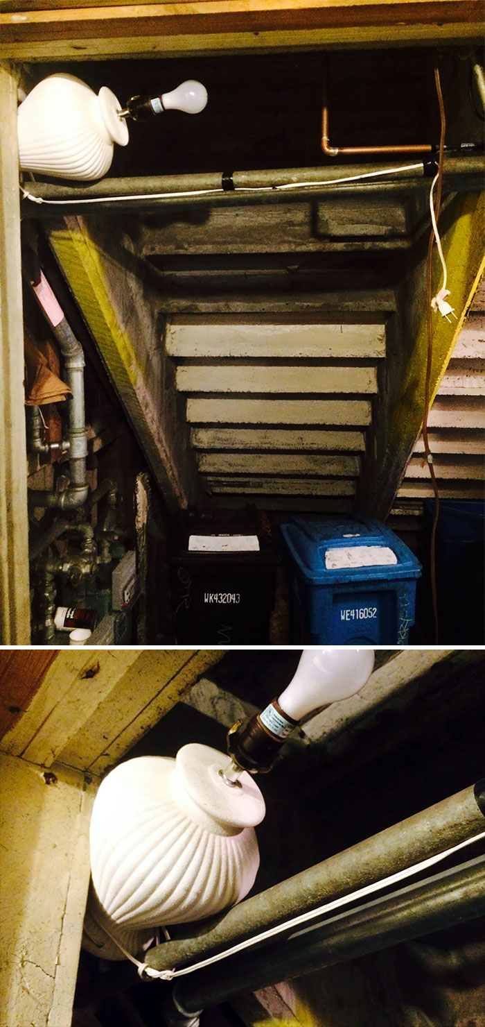 Asked My Landlord To Install A New Light In The Garbage Area. Landlord Delivered