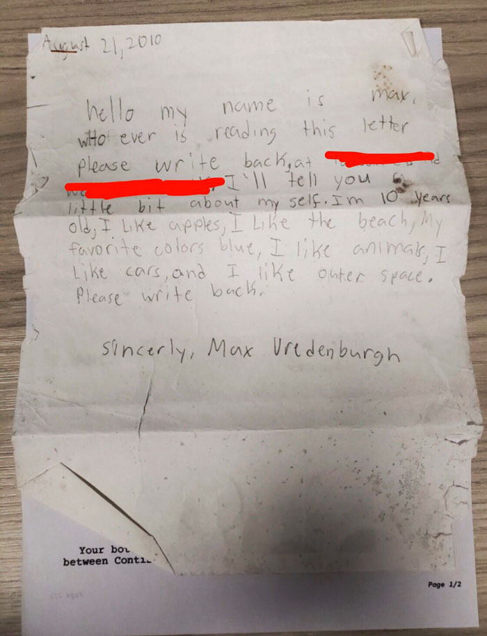 10-Year-Old Decides To Send A Message In A Bottle, And Is Surprised To Receive This Letter 9 Years Later 10-Year-Old Decides To Send A Message In A Bottle, And Is Surprised To Receive This Letter 9 Years Later