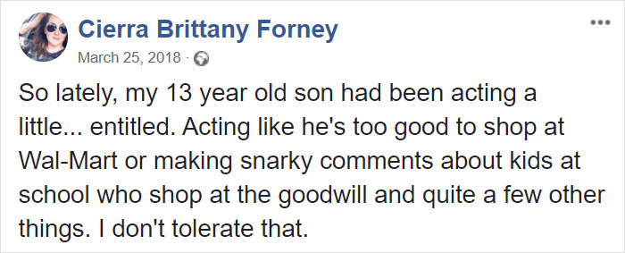 13-Year-Old Feels 'Entitled' And Makes Fun Of Poor Kids, Mom Makes Him Wear Goodwill For A Week