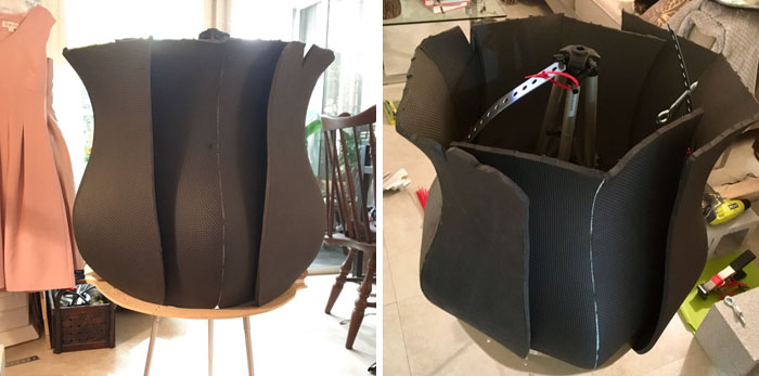 Woman Uses Foam And Toilet Seat Hinges To Create A Moving Rose Costume Woman Uses Foam And Toilet Seat Hinges To Create A Moving Rose Costume