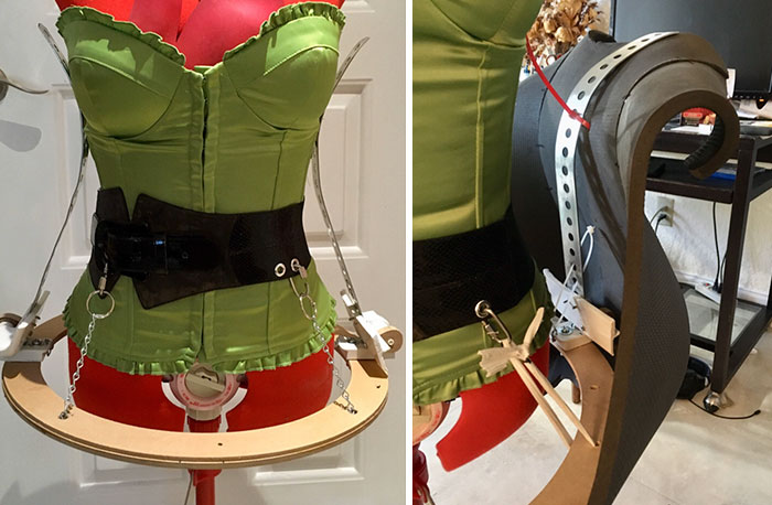 Woman Uses Foam And Toilet Seat Hinges To Create A Moving Rose Costume Woman Uses Foam And Toilet Seat Hinges To Create A Moving Rose Costume