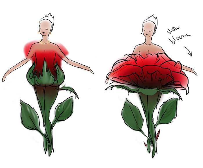 Woman Uses Foam And Toilet Seat Hinges To Create A Moving Rose Costume Woman Uses Foam And Toilet Seat Hinges To Create A Moving Rose Costume