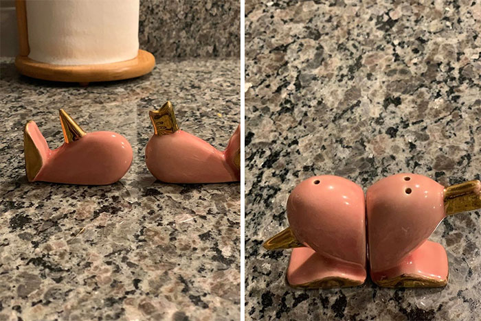 I Bought These A Few Years Back At A Antique Store And I Thought They Were Whales For A Few Months Until I Started Looking At Them And Realized It’s A Heart With An Arrow Through It!!