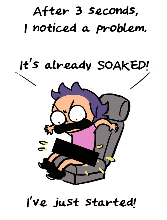 Mom Illustrates The Time She Overestimated Her Bladder Size, And It’s Hilariously Vivid