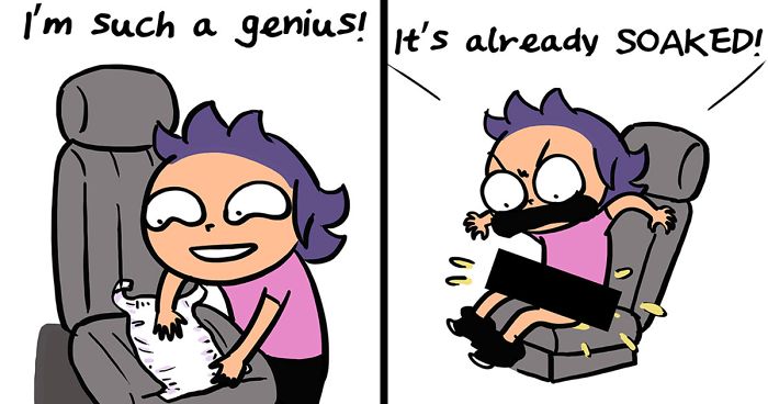 Mom Illustrates The Time She Overestimated Her Bladder Size, And It’s Hilariously Vivid