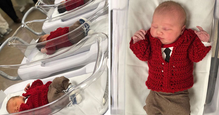 Hospital Dresses Newborns In Cute Red Cardigans To Honor Mister Rogers