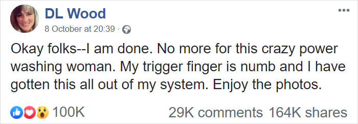 Woman Uses The Power Washer She Got As A Birthday Gift To Unleash Her Creative Potential Woman Uses The Power Washer She Got As A Birthday Gift To Unleash Her Creative Potential