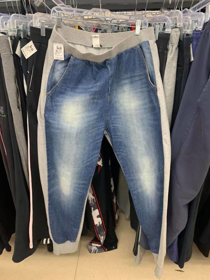 Denim In The Front (Not Stretchy, Just Regular Denim!) And Joggers In The Back