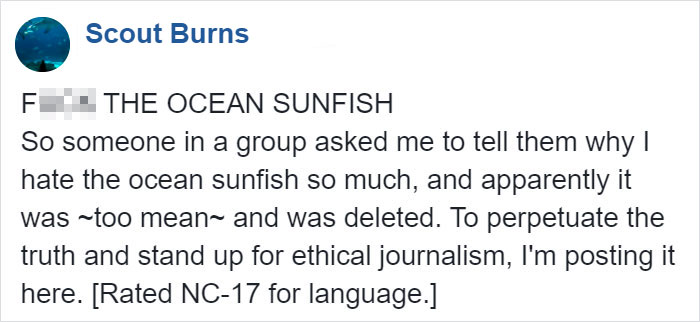 People Are Hysterical Over A Viral Sunfish Rant On Facebook