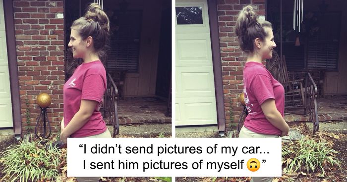Woman Sends Pics Of Herself Instead Of Her Car To An Insurance Guy, And Over 50k People Find It Hilarious