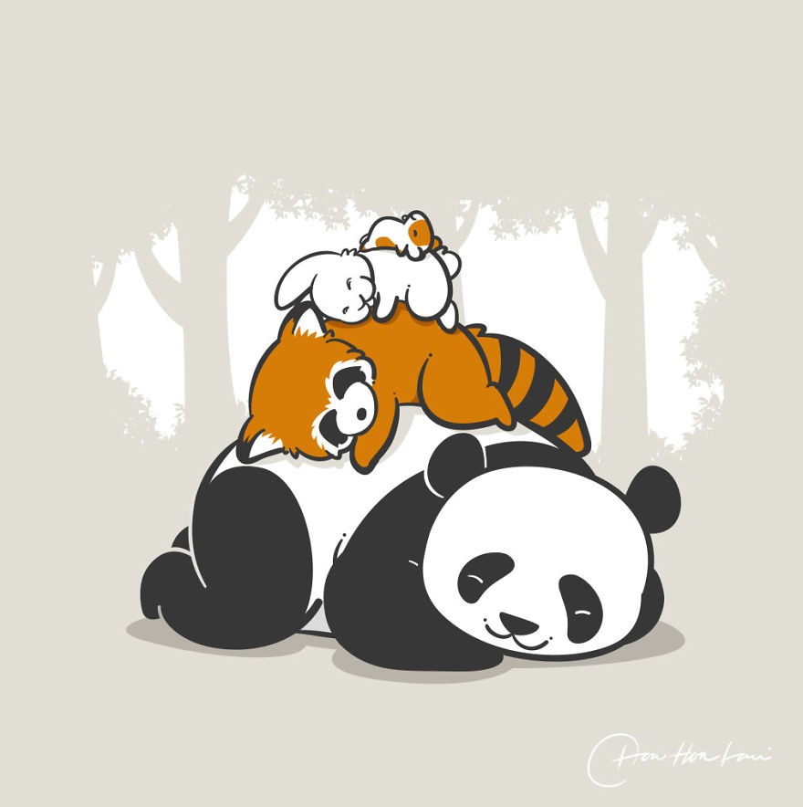 I Created An Illustration Of The Daily Life Of Cute And Funny Animals.