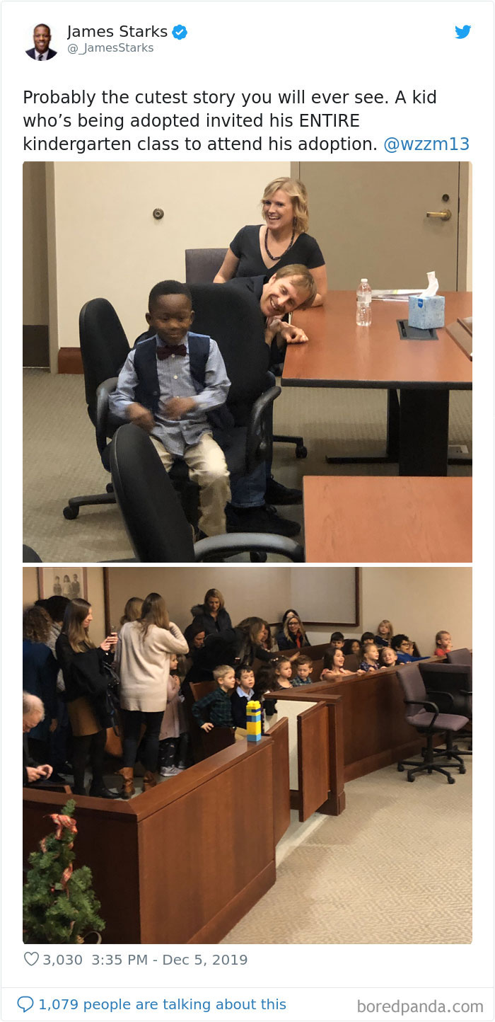 Boy Has His Whole Kindergarten Class At His Adoption Hearing And It's The Cutest Support Group Ever