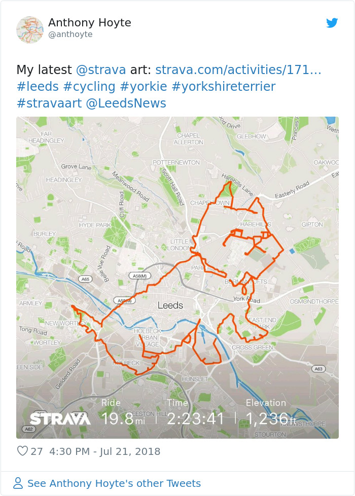 Cyclist Spends 9 Hours Pedaling Around London To Create An Image Of A Reindeer On A Fitness App Cyclist Spends 9 Hours Pedaling Around London To Create An Image Of A Reindeer On A Fitness App