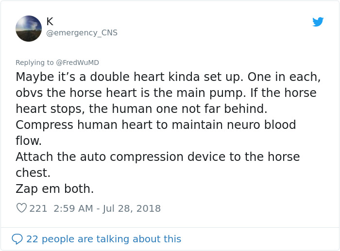 Doctor Tries Answering What He'd Do If A Centaur Had A Heart Attack In A Hilariously Serious Twitter Thread