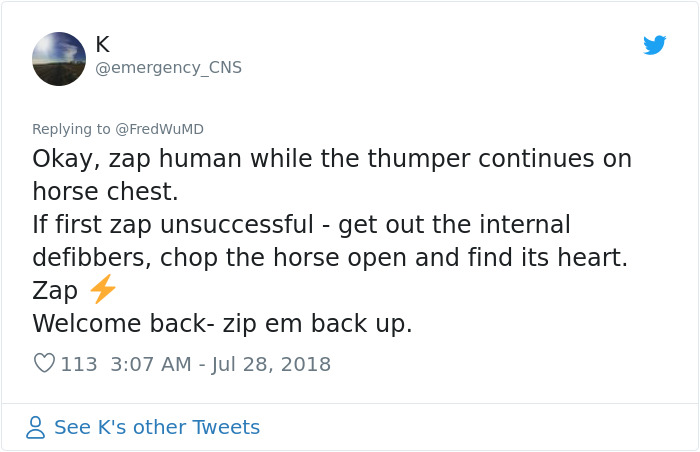 Doctor Tries Answering What He'd Do If A Centaur Had A Heart Attack In A Hilariously Serious Twitter Thread