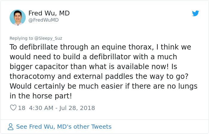 Doctor Tries Answering What He'd Do If A Centaur Had A Heart Attack In A Hilariously Serious Twitter Thread